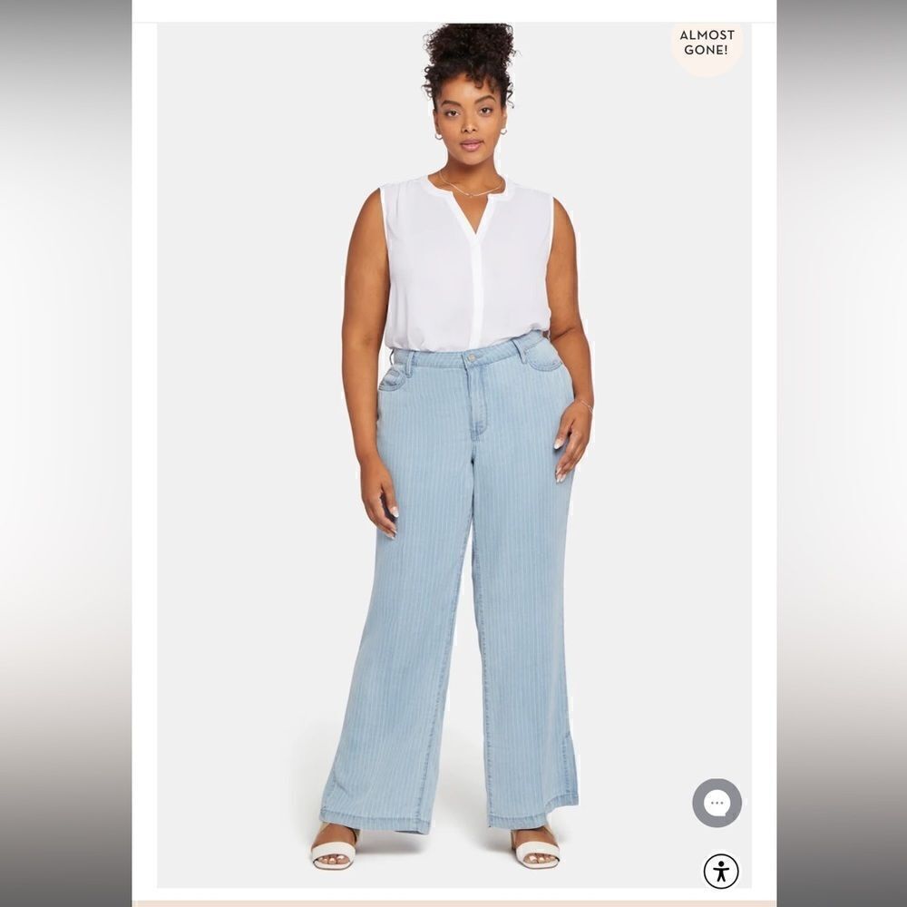 NYDJ Theresa Wide Leg Jean with Pinstripe, size 16W, NWT